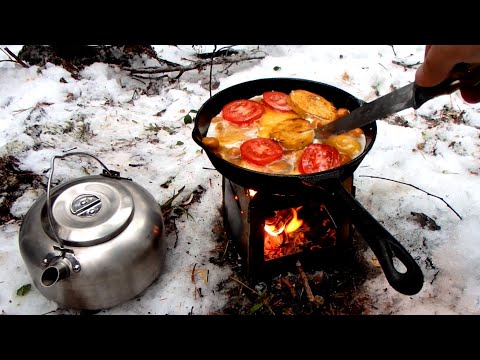 Видео: Самый вкусный обед в мире. Волшебство зимнего леса. Лесной ручей. Одиночный поход. ПВД. ASMR