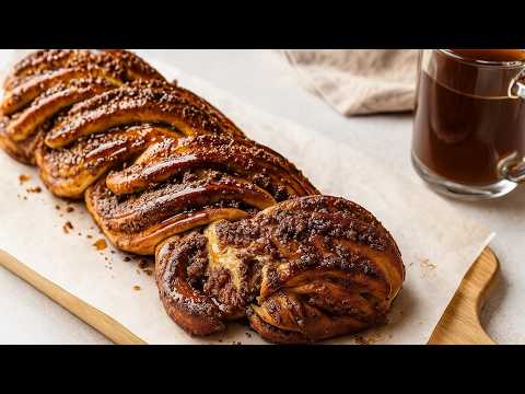 Видео: Шоколадный твист с грецкими орехами в пекарском стиле | Мягкий, воздушный и неотразимый