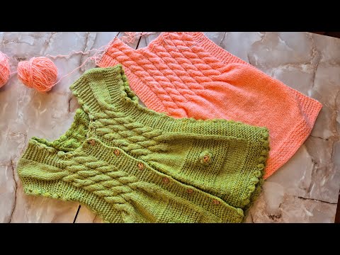 Видео: #Жилет для девочки спицами#жилет на 5-9 лет#МК Виктория Плантовой#Часть1#