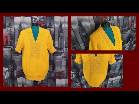 Видео: Как вязала пуловер «Горчичный».Подробное описание.Реглан сверху.