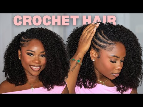 Видео: Урок по плетению боковой косы с кудрявыми волосами, связанными крючком | Простая защитная прическ...