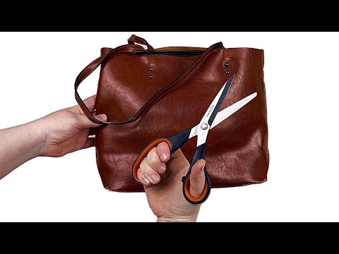 Видео: РАЗРЕЗАЛА СТАРУЮ КОЖАНУЮ СУМКУ И НЕ ПОЖАЛЕЛА! А как вам такая идея?