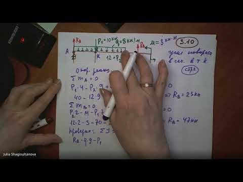 Видео: Сопромат Тема №3 задача №3.10 Расчёт на жёсткость при плоском изгибе. Прогиб и угол поворота