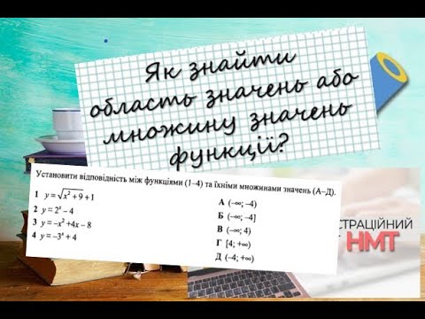 Видео: НМТ. МАТЕМАТИКА. Що таке область (множина) значень функції? Розбір завдань #НМТ #ЗНО