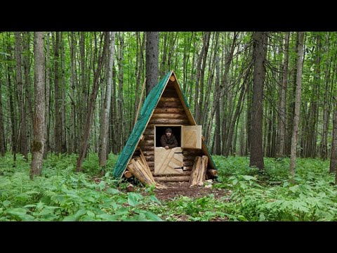 Видео: Оригинальная ДВЕРЬ в мой МИНИ-ШАЛАШ! Улучшил пол! СТРОЮ ДАЛЬШЕ!