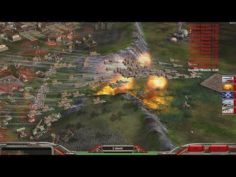 Видео: «Мы будем защищать это воздушное пространство». CHINA Nuke - 1 против 7 HARD - Command & Conquer ...