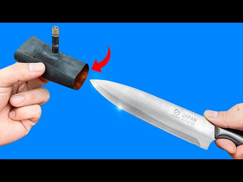 Видео: Как заточить нож до бритвенной остроты всего за 1 минуту! Автомеханик раскрывает