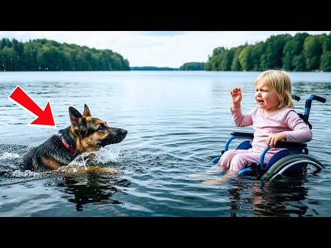 Видео: Мужчина столкнул дочь в инвалидном кресле в воду — овчарка стала героем!