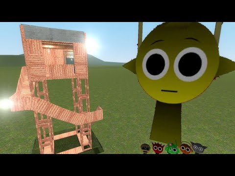 Видео: Scary Sprunki Nightmare против башен в Garry's Mod