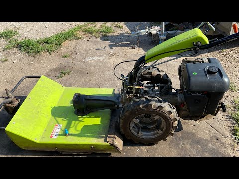 Видео: Мощная газонокосилка Grillo G107 2009г. с двигателем LOMBARDINI ITALY.