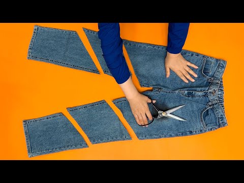 Видео: Никогда не выбрасывайте джинсы, попробуйте их переработать. | Вы не пожалеете, увидев это.