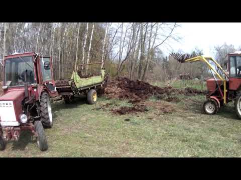 Видео: Самодельный КУН на Т-25, самодельный навозоразбрасыватель на Т-25.
