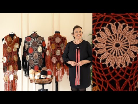 Видео: Alize Angora Gold Sonbahar Şalı • Motif Shawl • Шаль с Мотивом