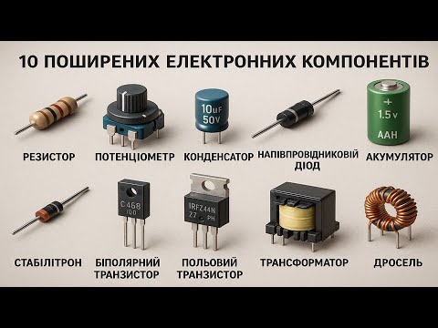 Видео: 10 НАЙПОШИРЕНІШИХ ЕЛЕКТРОННИХ КОМПОНЕНТІВ