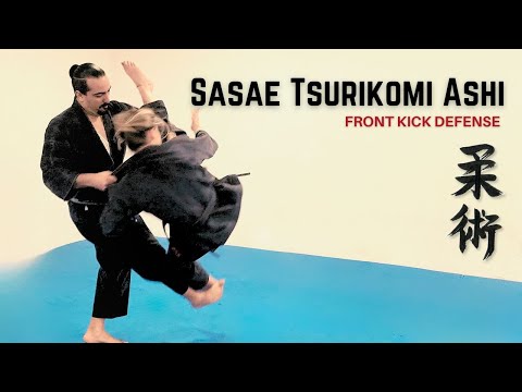 Видео: Сасаэ Цурикоми Аши для самообороны — бросок дзю-дзюцу на ответный удар (джиу-джитсу) || Джордж Рего