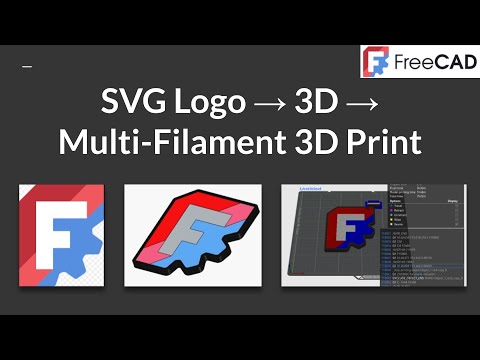 Видео: Как создать многоцветный логотип для 3D-печати в FreeCAD 1.1 и Slicer (пошаговое руководство)