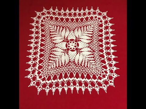 Видео: Квадратная салфетка "Листья папоротника"_Часть_2 #салфетка #салфеткакрючком #вязание #вязание