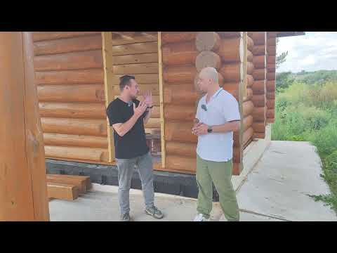 Видео: Gnature & Древколор, г.Ижевск. Классическая баня из бревна с фасадом в цвете «Тик».