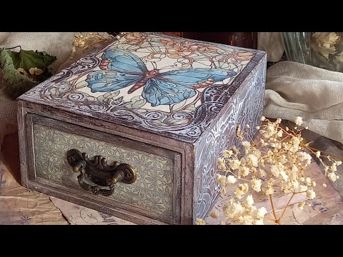 Видео: шкатулка в технике декупаж