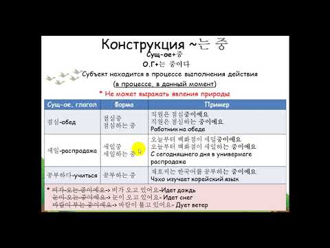 Видео: Изучаем корейский язык. Конструкция 는 중 / Learning Korean. Construction 는 중