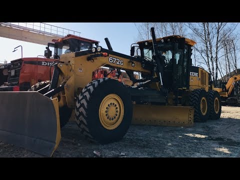 Видео: Подменил грейдериста))! Работа на грейдере John Deere 672G