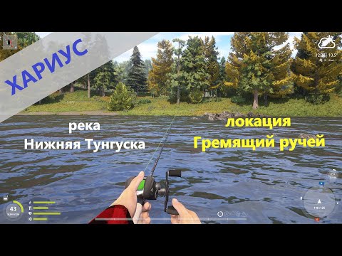 Видео: Русская рыбалка 4 - река Нижняя Тунгуска - Хариус на черную вертушку