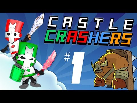 Видео: Castle Crashers - Крестоносцы Спасают Мир - Первый Босс Главарь Варваров #1