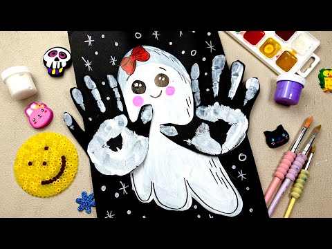 Видео: Как нарисовать милое привидение 👻 Лёгкий и весёлый рисунок ладошками | TATI ART CLUB