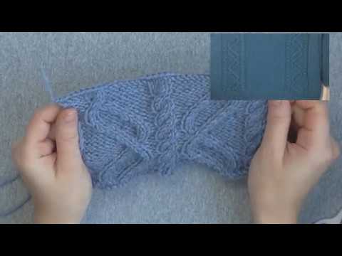 Видео: Узор полочки, пуловер морская волна Урок 3