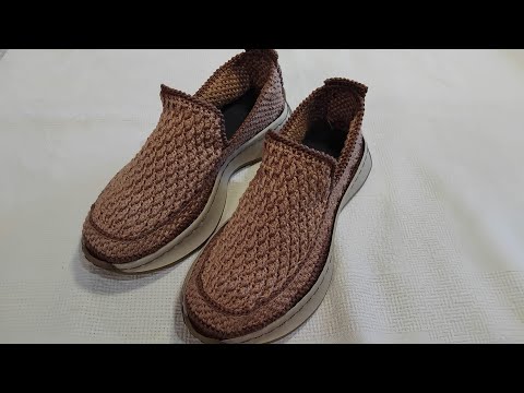 Видео: Мокасины вязаные крючком на подошве. Часть 2. Узор кожа дракона.