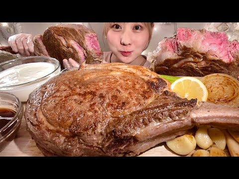 Видео: ASMR Стейк Томагавк из Вагю【русские субтитры】【Mukbang/ Eating Sounds】