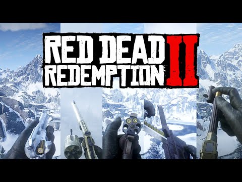 Видео: Red Dead Redemption 2 - Абсолютно всё оружие (1-е лицо) -  Осмотр / Стрельба / Перезарядка