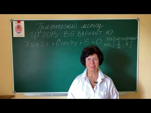 Видео: Графический метод в тригонометрическом уравнении. ЦТ 2013 В6 вариант 10.