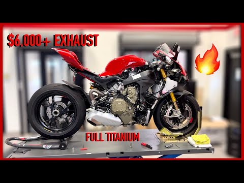 Видео: DUCATI PANIGALE V4S 2023 года выпуска, полная установка титанового выхлопровода стоимостью более ...