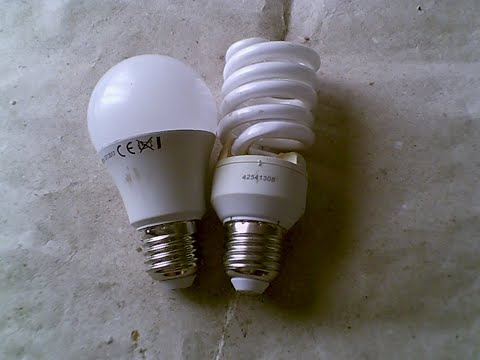 Видео: Разбор и сравнение энергосберегающей и светодиодной лампы.