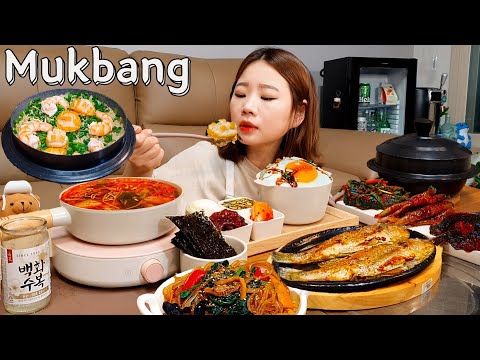 Видео: Sub)Real Mukbang- Рис в горшке с креветками Abalone🦪🍚 Роскошная корейская домашняя еда🍱 KOREAN FOOD
