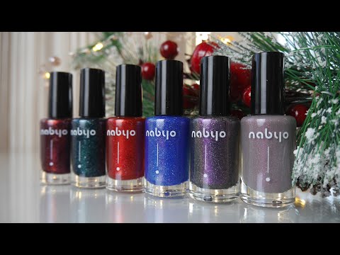 Видео: Обзор сияющих лаков, шиммерграфики Nabyo (обычный лак)