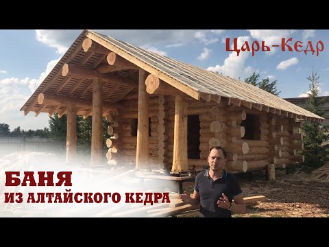 Видео: Баня из алтайского кедра. Сруб бани из кедра под ключ.