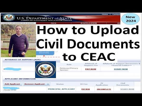 Видео: Как загрузить гражданские документы в NVC (CEAC).