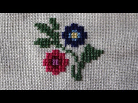 Видео: Flower Shevitsa from Vidin Region Tutorial & Intro to Cross-stitch/ Шевица от Видинско с кръстат бод
