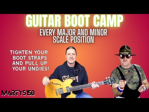 Видео: Гитарный учебный лагерь! Все мажорные и минорные гаммы в каждой позиции — урок игры на гитаре