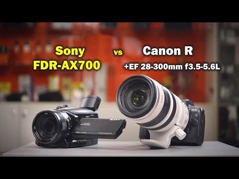 Видео: Обзор Sony Handycam FDR AX700 vs Canon EOS R + EF 28-300mm f3.5-5.6L