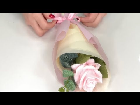 Видео: Мастер класс по упаковке розы из мыла