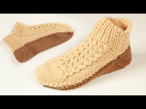 Видео: Простые носочки на 2-х спицах