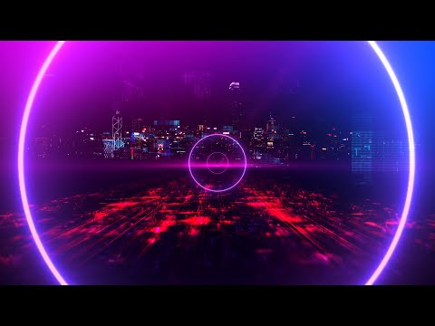 Видео: Cyberpunk Сity Digital Road Tunnel Background video | Footage | Screensaver