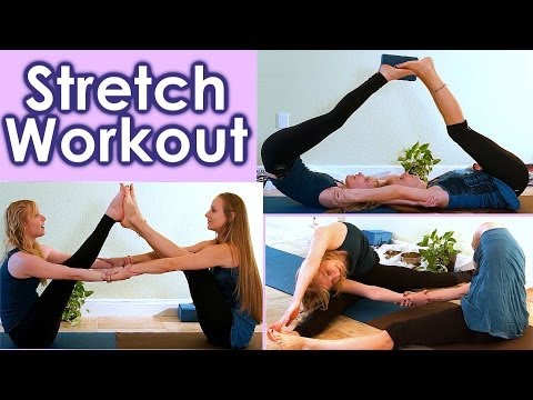 Видео: Растяжка для гибкости всего тела, Растяжка с партнёром для танцев и чирлидинга, Как заниматься йо...