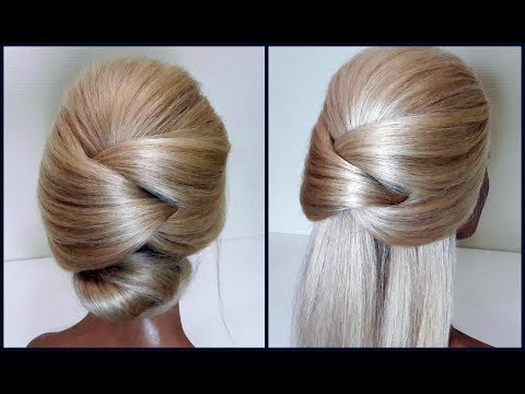 Видео: Пучок.Легкий вариант для создания самой себе Вечерней Прически.Easy evening hairstyle for yourself