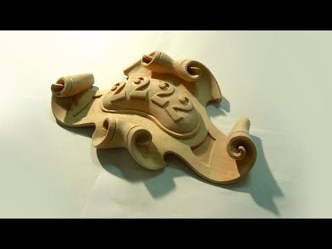 Видео: Картуш.Резьба по дереву . woodcarving