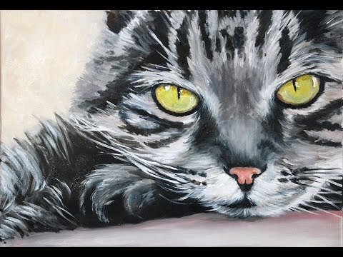 Видео: Кот Василий, холст 35x50, масло