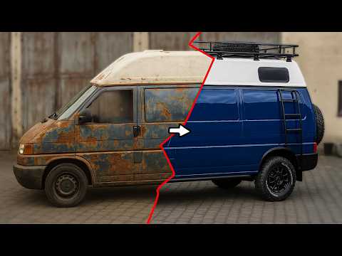Видео: Переделка разбитого VW T4 в полноприводный кемпер премиум-класса — Часть 1: Реставрация, лифт-ком...